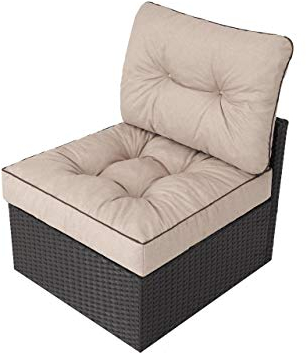 PillowPrim Gartenkissen auf gartenmöbel Rattan Gartenpolster Polsterauflagen Deko Kissen Auflage Polster Ersatzpolster für PE Rattansessel 60x60x40 Beige