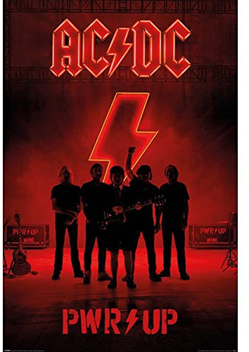 AC/DC Poster Pwr Up (Einheitsgröße) (Rot/Schwarz)
