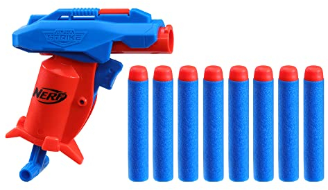 Nerf Alpha Strike Stinger SD-1 Blaster, Single-Fire, Pull-Back Priming Handle 8 Official Elite Darts Easy Load-Prime-Fire, mehrfarbig