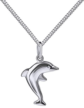JEVELION 925 Silber Anhänger Delfin-Anhänger für Damen und Kinder Kettenanhänger + Zertifikat und Halskette