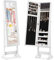 RELAX4LIFE Armoire à Bijoux sur Pieds avec Miroir Pleine Longueur HD 4 Angles Réglables, Armoire à Bijoux avec Grand Espace de Rangement pour Chambre, Vestiaire, Salle de Bain (Blanc)