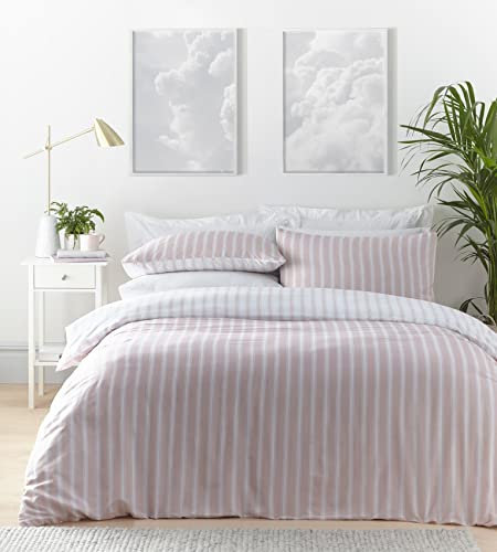 Portfolio Home Harvard Bettwäsche-Set für Doppelbett, wendbar, gestreift, Rosa