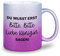 glitzertassen.de® | Du musst erst bitte bitte liebe Königin sagen | Tasse mit Glitzer | Geschenkidee | Prinzessin | Silberviolett