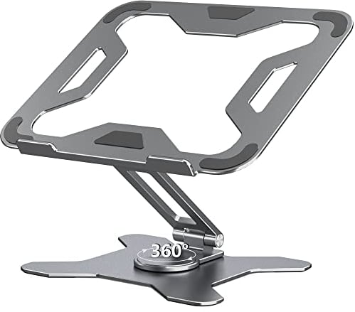 Teskyer 360° Rotation Laptop Stand, Adjustable Laptop Stand for Desk, Aluminum Alloy Computer Stand, Compatible with Laptop 10-14, Grey