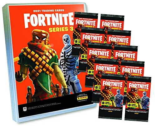 Panini Fortnite Karten Serie 3 Trading Cards - Sammelkarten (1 Mappe + 10 Booster)