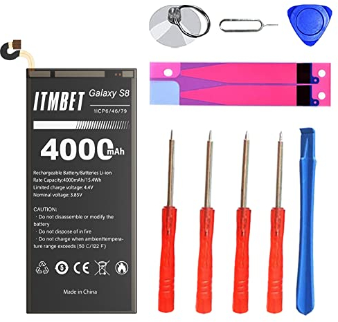 [4000mAh] Akku für Samsung Galaxy S8, Li-Polymer EB-BG950ABE Ersatzakku mit Samsung Galaxy S8 G950F G950 mit Professionellem Toolkit