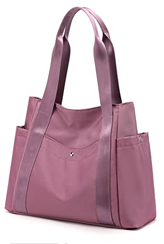 JIANLINST Damen Handtasche Shopper Multi-Pocket Tote Handtasche Henkeltasche Lässige Schultertasche Rosa