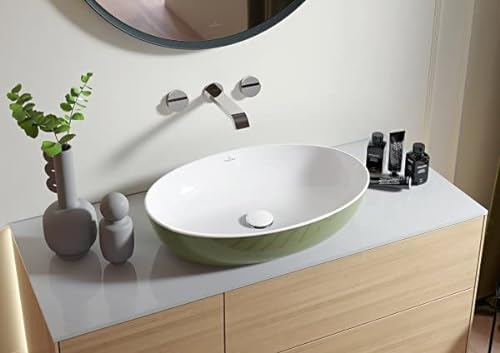 Villeroy & Boch Artis Aufsatzwaschtisch 417841, 410x410mm, ohne Überlauf, Farbe: Sage Green
