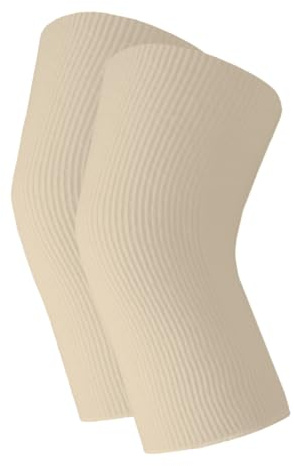 wobera ANGORA elasthisch gestrickte Gelenkwärmer ohne Nähte für Knie, Fußgelenk und Ellenbogen mit 45% Angora für optimale Wärme (Gr. XL, Farbe: beige)