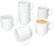 MamboCat Tommy - Set di 6 tazze da caffè, 220 ml, in porcellana bianca, con manico, per 6 persone, impilabili, per bevande calde, per tè, cacao, latte macchiato & Co