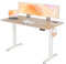 Morsut 140x60 cm, Electrique avec Gestion des Câbles, Bureau D'ordinateur Assis/Debout avec Fonction Mémoire et Protection Contre Les Collisions, Beige