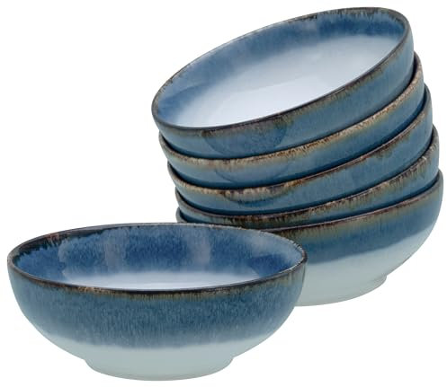CreaTable, 21692, Serie Cascade, 6-teiliges Geschirrset, Smoothie Bowl Set aus Steinzeug, spülmaschinen- und mikrowellengeeignet, Qualitätsproduktion