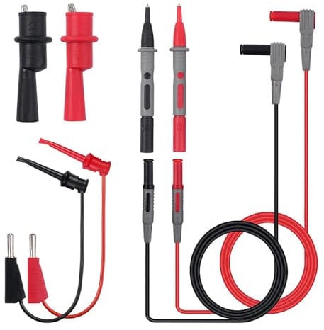 Multimeter Test Leads Set, 8 in 1 Universal Digital Multimeter Probe Test Lead with Alligator Clips, Test Probe and Test Hooks for Multimeters Car Battery Circuit