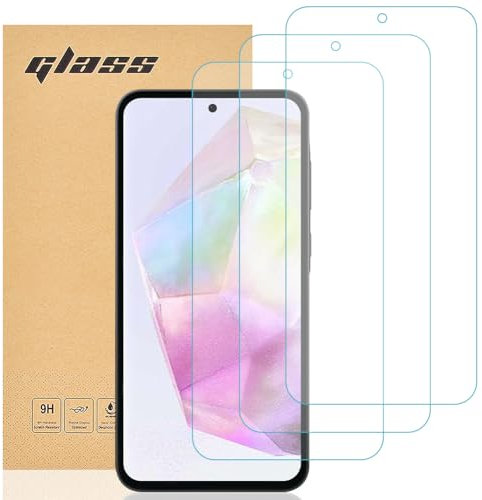 Totill Verre Trempé compatible Samsung Galaxy A35, [Lot de 3] Protection d'écran Pour Galaxy A35 [Extrêmement résistant aux rayures] [Haute définition][Facile à installer]