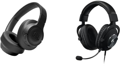JBL Tune 760 NC – Bluetooth Over-Ear Kopfhörer in Schwarz mit aktivem Noise-Cancelling & Logitech G PRO X Gaming-Headset, Over-Ear Kopfhörer mit Blue VO!CE Mikrofon