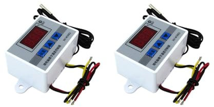 Lot de 2 thermostats numériques XH-W3002 pour micro-ordinateur - 12 V - 120 W - Avec sonde - Température froide - Interrupteur de contrôle