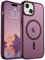 SUPFINE Magnetic for iPhone 15 Case (Compatible with MagSafe) (Military Grade Drop Protection) Slim Translucent Matte Shockproof with Anti-Fingerprint Phone Case, Wine Red