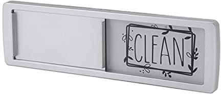 EMUKOEP Dishwasher Magnet Easy To Read Clean Dirty Sign Indicator for Dishwasher With Double Sided Adhesive Tape (Silver (Black and White))