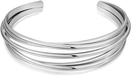LILIE&WHITE Silber Armreif Armband für Damen – Modernes Design mit Mehreren Ringen, Hypoallergen, Langlebig, Rostfrei, Schmuck als Geschenk für Besondere Anlässe