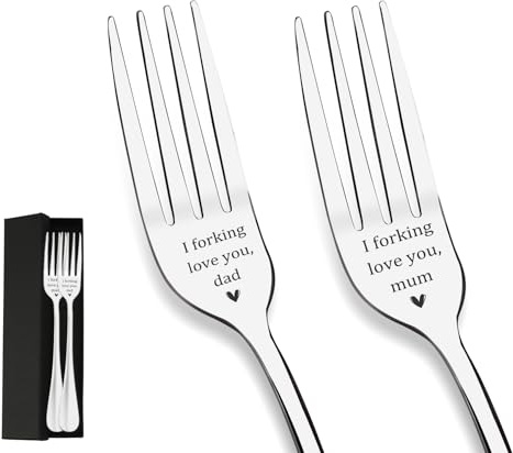 Mum Gifts Dad Gifts for Mum and Dad Mothers Day Gifts for Mum Mother Mums Mummy and Daddy Birthday Gift Fork Love Gifts for Parents Present Fathers Day for Dad