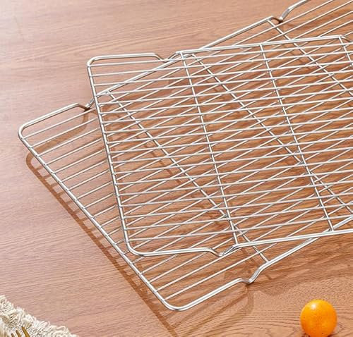 UOCAI 2 Stück Auskühlgitter, Rechteckig Kuchengitter Abkühlgitter zum Braten Backen Grillen Kühlen Groß Auskühlgitter Kuchengitter Backofen Kühlgitter Backgitter für Kuchen, Kekse, Pizza