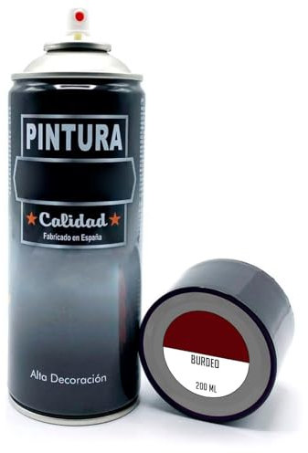 AC - Bote de Pintura en Spray - Fabricado en España - Ideal para cualquier superficie, Madera, Metal, Cartón, Piedra o Cerámica - Capacidad de 200 ML - Color Burdeos