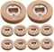 Lot de 10 décapsuleurs magnétiques en bambou de forme ronde - 6,1 x 6,1 cm - Décapsuleur magnétique pour réfrigérateur - Décoration de barre - Aimant de réfrigérateur
