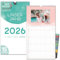 Bastelkalender 2026 Fotokalender zum Selbstgestalten Wandkalender 2026 DIY Familienplaner 5 Spalten 23x43cm Kalender Planer für Familie 2026 Wandplaner plus STICKER Recycling Urlaub, Pflanzkalender