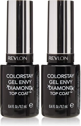 Revlon - ColorStay Gel Envy Top Coat, Esmalte de Uñas con Aceite de Almendras, Aceite de Jojoba y Manteca de Karité, para un Acabado Profesional y Duradero, 7 Días de Duración - 11,7 ml (Paquete de 2)