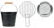 Tragbarer Grilleimer mit Griff, Leckeres BBQ, Picknickgrill mit Großer Grillfläche, Holzkohle, Durchmesser 20,5 cm, Geeignet für 1-4 Personen,