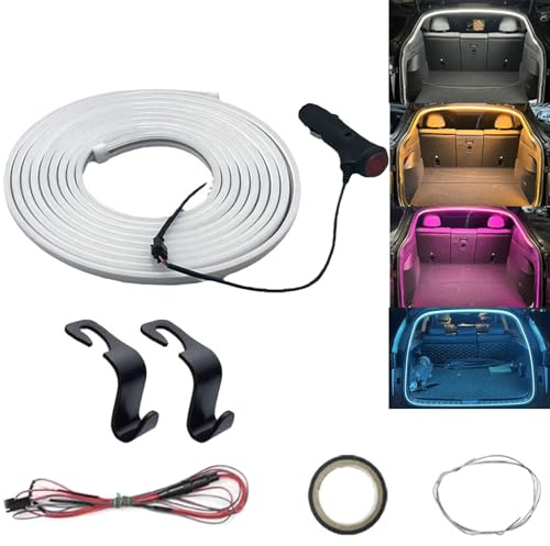 Dynamic Flowing Car Trunk Light Strip, Upgrade Flexible Universal Trunk Led Light Strip, IP65 Waterproof Flexible Cutting car led Strip Lights, for Cars, SUV, Vans (Blue, Full Circle 4 m/13.2ft)