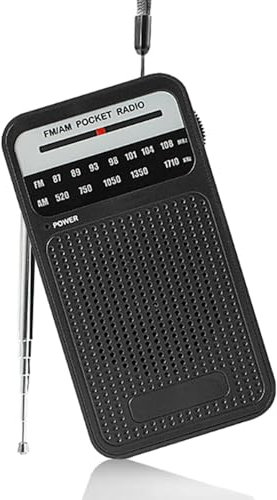 Radio de Emergencia Portátil, Radio AM/FM Portátil con Antena Telescópica - Altavoz Estéreo, Auriculares 3.5mm, AA compartimento de pilas, Ideal para Emergencias, Viajes y Uso en Interiores/Exteriores
