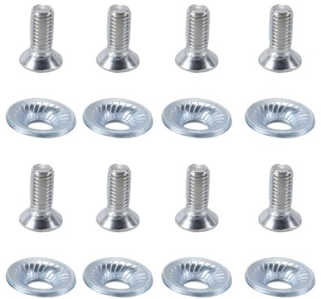 Hoite Juego de 8 tornillos de fijación para snowboard, arandelas de acero inoxidable, tornillos de montaje para snowboard, accesorios fijos para esquís.