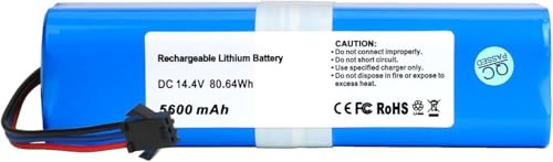 5600mAh 14.4V Replacment Battery for Proscenic M7 M8 M7 Max,LDS M7 Pro,V980 Max V980 Plus,Lydsto R1,Viomi S9, Onson J30 Pro, Roidmi Eve Plus Onson J30 Pro Robot Vacuum Li-ion Battery