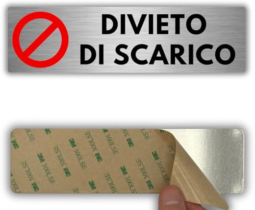 LEIASA | Panneau Interdiction d'échappement - 5 x 18 cm - Épaisseur 0,8 mm - Aluminium - Plaque Signalisation Interdiction - Enseigne Zone Réservée - (Interdiction de Déchargement)