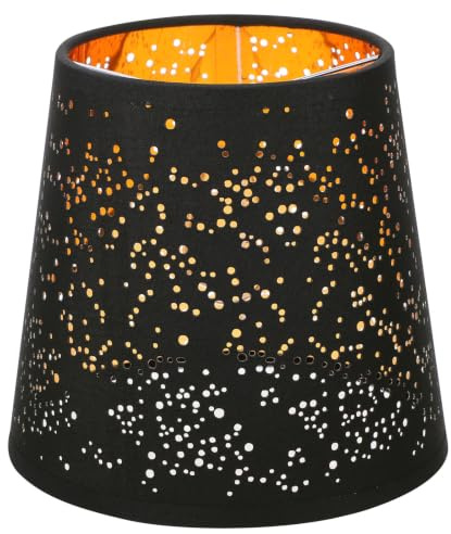 NAMOARLY Abat Jour Noir à Pince pour Ampoule, Petit Abat-jour en Tissu et Pc, Diffusion Décorative pour Lampe de Chevet, Salon et Chambre