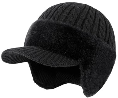 PolarHeat Die All-in-One-Wintermütze für Komfort und Wärme Warm Wintermützen Herren and Damen, mit Ohrenklappen, Winddicht, mit Krempe, Weicher & Atmungsaktiver Stoff