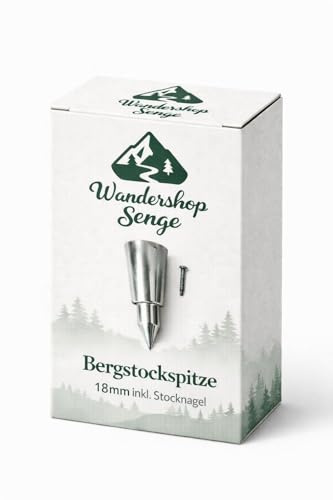 Bergstockspitze inkl. Stocknagel 18 mm | 20 mm | 22 mm – für Holz-Wanderstöcke, Stockspitze, Zwinge