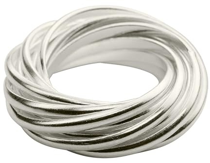 SILBERMOOS XL XXL Ringe in großen Größen Damenring Mehrfachring 12 Einzelringe glänzend Sterling Silber 925 Größen 64, 66, 68, 70
