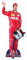 STAR CUTOUTS Sebastian Vettel rot, Pappe, Mehrfarbig, 183 x 77 x 183 cm