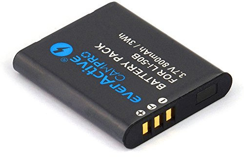 everActive Campro EVB008 Batterie Li-lon de Rechange LI-50B Olympus pour Appareil Photo 3,7 V (Compatible avec 3,6 V) Min. 800 mAh