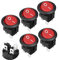 Aexit 5PCS Round Red Lamp 4 Pin DPST Interruttore a bilanciere per barche AC 250V 6A 125V 10A ID: 667412