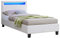 CARO-Möbel Polsterbett Mandalay mit LED Beleuchtung Einzelbett Lederbett 90 x 200 cm mit Lattenrahmen, Lederimitat in weiß
