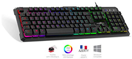 Advance - Clavier USB ADVANCE GAMING rétro éclairé 7 couleurs RGB touches semi-mécaniques Réf : CLA-GT230