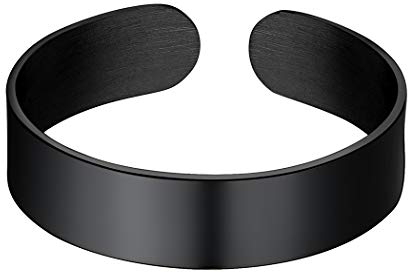 Suplight Damen Herren offener Ring 5mm verstellbarer Band Ring Edelstahl glänzend Knöchelring Fingerring Verlobungsring Modeschmuck Accessoire Geschenk für Frauen Männer