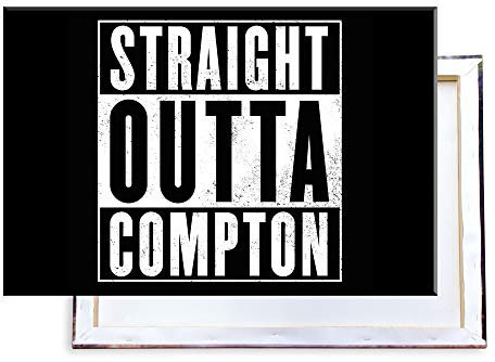 Unified Distribution Straight Outta Compton - 120x80 cm Kunstdruck auf Leinwand • erstklassige Druckqualität • Dekoration • Wandbild