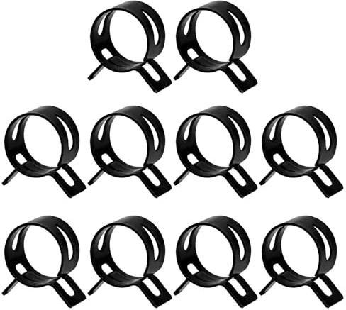 MroMax 10 fascette stringitubo a molla ID da 20 mm, fascette stringitubo nere adatte per tubo del carburante OD da 7/8, tubo di aspirazione in silicone, tubo dell'aria e tubo dell'acqua, boccola di