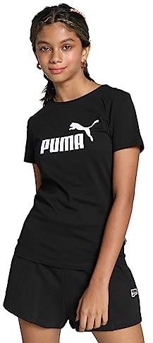 PUMA Mädchen Ess Logo Tee G T-shirt, Puma Black, 128 EU