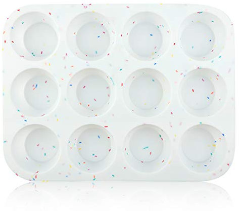 SHEbaking Silicone Muffin Pan Regular 12 Cups Muffin Tin for Muffin and Cupcakes Non-stick Bakeware Durable Baking Mold Cupcake Molds BPA Free