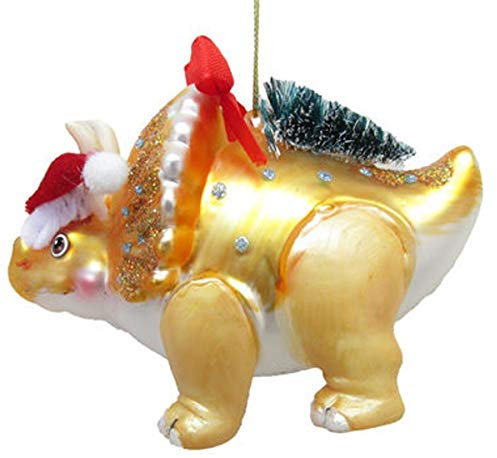 December Diamonds 79-81377 Dinosaurier Christbaumschmuck mit Baumornament, 12,7 cm, Gelb